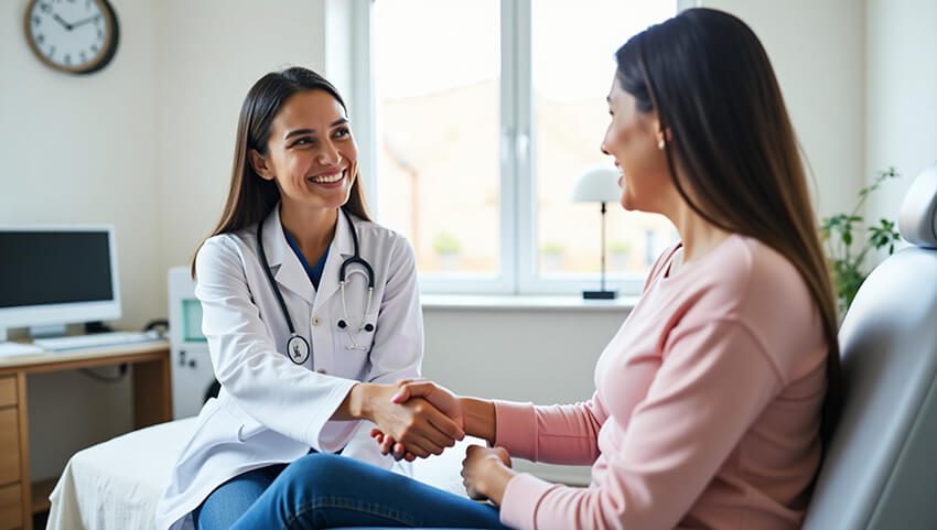 medico y paciente usando poliza salud axa